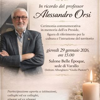 Varallo ricorda il professor Alessandro Orsi: cerimonia commemorativa all’Istituto Alberghiero “Giulio Pastore”