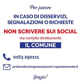 Borgosesia: Segnalazioni e richieste, il Comune invita a usare i canali ufficiali