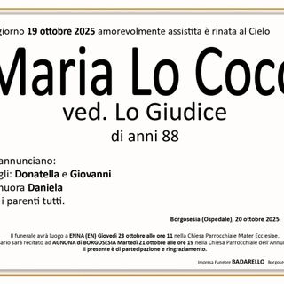 Maria Lo Coco, ved. Lo Giudice