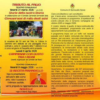 Serravalle Sesia presenta “Serravalle in Cultura”: otto mesi di spettacoli, musica e teatro tra ottobre 2025 e maggio 2026