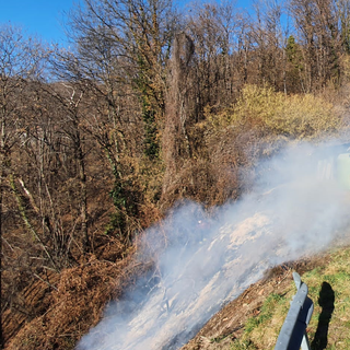 Coggiola, ancora sterpaglie a fuoco: incendio sulla strada per l’Alpe Noveis