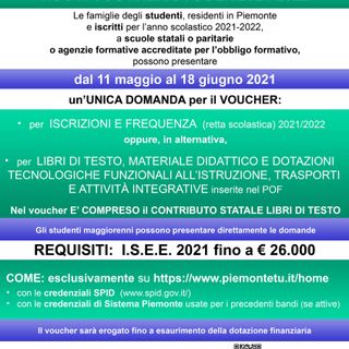 Nuovi voucher scuola 2021-2022