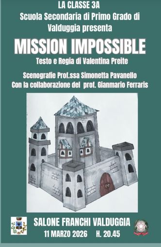 Valduggia, la classe 3A porta in scena “Mission Impossible” al Salone Franchi