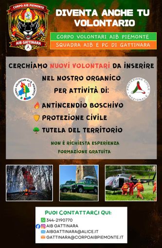 Gattinara, la squadra AIB e Protezione Civile cerca nuovi volontari: “formazione gratuita, non serve esperienza”