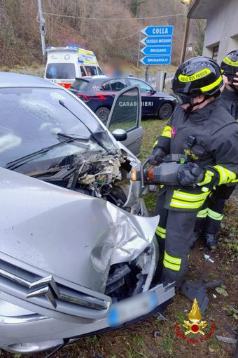 Auto fuori strada sulla SP09 a Boccioleto: due persone soccorse