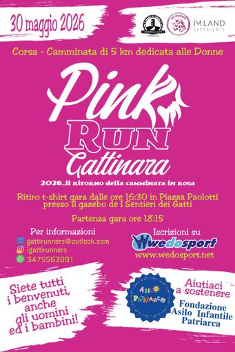 Gattinara, il 30 maggio appuntamento con la Pink Run Gattinara, il 30 maggio appuntamento con la Pink Run