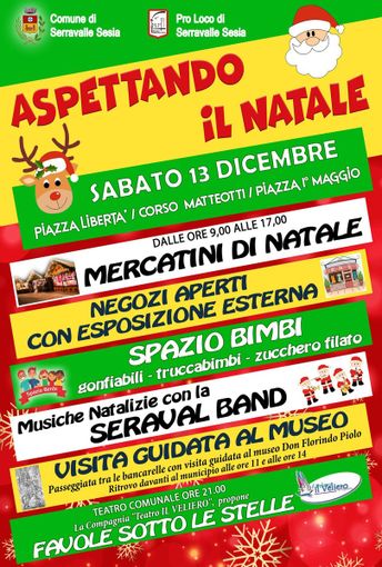 Serravalle Sesia si prepara alla festa: sabato 13 dicembre torna “Aspettando il Natale” con mercatini, musica e attività per famiglie Serravalle Sesia si prepara alla festa: sabato 13 dicembre torna “Aspettando il Natale” con mercatini, musica e attività per famiglie