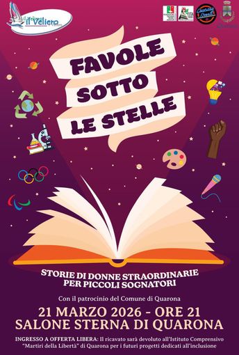 A Quarona arriva “Favole sotto le stelle”: al Salone Sterna una serata dedicata a storie di donne straordinarie