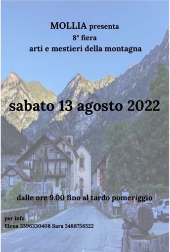 Mollia: Arriva l'evento dell'estate con la fiera arti e mestieri della montagna Mollia: Arriva l'evento dell'estate con la fiera arti e mestieri della montagna