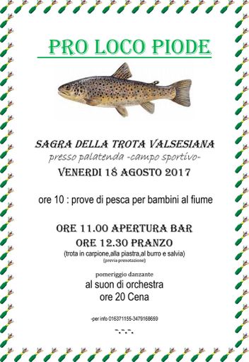 Piode: Sagra della trota valsesiana Piode: Sagra della trota valsesiana