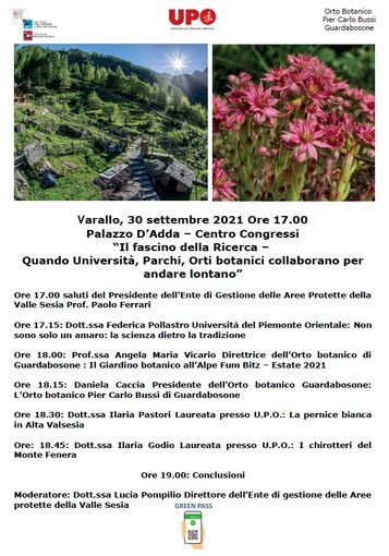 Quando Università, Parchi, Orti botanici collaborano per andare lontano