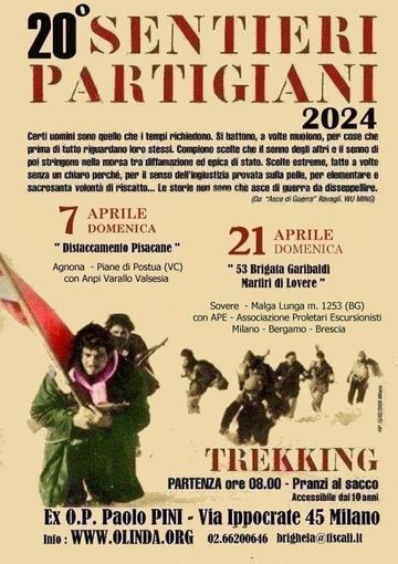 Tornano le camminate partigiane