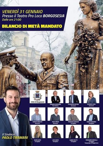 Borgosesia: appuntamento venerdì sera per il bilancio di metà mandato Borgosesia: appuntamento venerdì sera per il bilancio di metà mandato