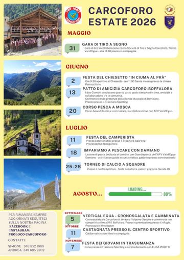 Carcoforo, il calendario dell’estate 2026 tra feste, sport e appuntamenti in quota