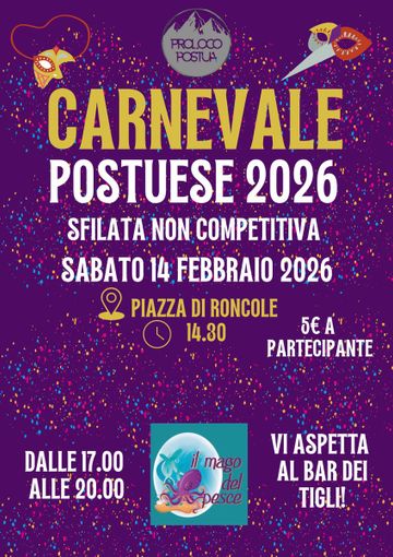 Postua si scalda per il Carnevale Postuese 2026: sfilata in maschera e festa in piazza Postua si scalda per il Carnevale Postuese 2026: sfilata in maschera e festa in piazza