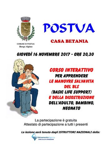 Postua: Corso interattivo per apprendere le manovre salvavita Postua: Corso interattivo per apprendere le manovre salvavita