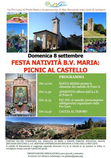 Prato Sesia: Festa della Natività di Maria con picnic e caccia al tesoro