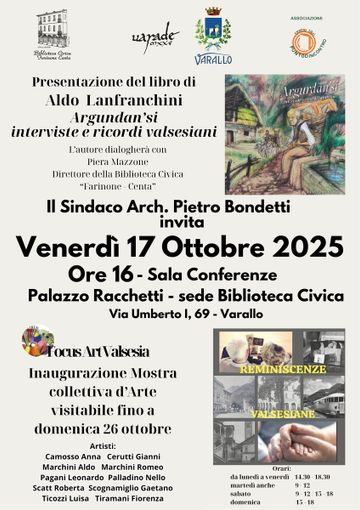 Varallo, in Biblioteca la presentazione del nuovo libro di Aldo Lanfranchini e la mostra “Reminescenze valsesiane”