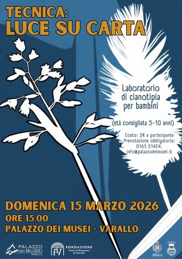 A Varallo la fotografia “senza macchina”: al Palazzo dei Musei un laboratorio di cianotipia per bambini A Varallo la fotografia “senza macchina”: al Palazzo dei Musei un laboratorio di cianotipia per bambini