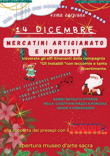 Postua, il 14 dicembre tornano i Mercatini di Natale tra artigianato, musica e presepi: la 43ª edizione nel “Paese dei Presepi”
