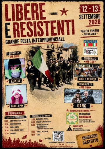A Grignasco due giorni tra memoria, musica e nuove generazioni con “Libere e Resistenti”
