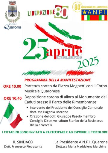 25 aprile, le commemorazioni a Quarona