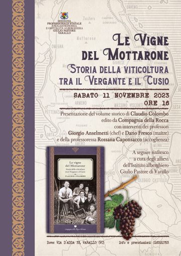Varallo, “Le vigne del Mottarone”: una ricerca storica per raccontare i vigneti del territorio. Varallo, “Le vigne del Mottarone”: una ricerca storica per raccontare i vigneti del territorio.