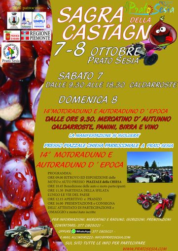 Sagra della Castagna a Prato Sesia, pochi giorni al via Sagra della Castagna a Prato Sesia, pochi giorni al via