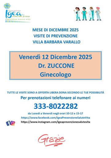 Varallo, visite ginecologiche di prevenzione a Villa Barbara: nuova data il 12 dicembre 2025 Varallo, visite ginecologiche di prevenzione a Villa Barbara: nuova data il 12 dicembre 2025