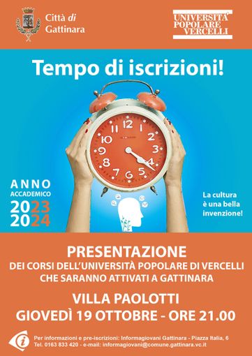 Università Popolare a Gattinara: Presentazione dei corsi Università Popolare a Gattinara: Presentazione dei corsi