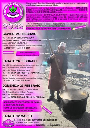 Campertogno, denso programma di eventi per il carnevale 2022 Campertogno, denso programma di eventi per il carnevale 2022