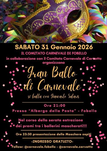 Fobello si prepara al Carnevale 2026: in arrivo il “Gran Ballo” con ingresso gratuito