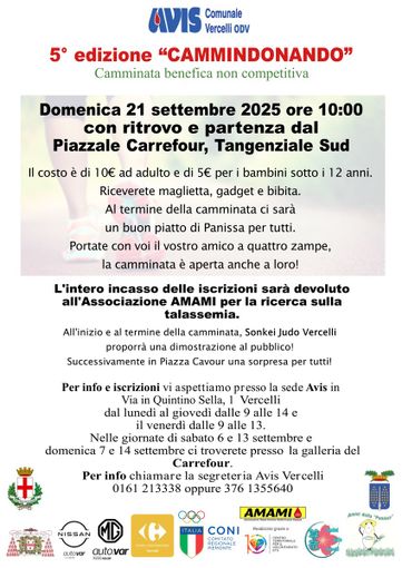 CamminDonando 5ª Edizione: un passo per la vita