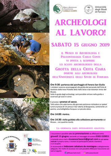 Archeologi al lavoro, alla scoperta della scavo nella grotta della Ciota Ciara sul monte Fenera Archeologi al lavoro, alla scoperta della scavo nella grotta della Ciota Ciara sul monte Fenera