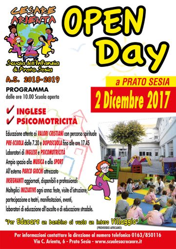 Open Day alla scuola d'infanzia di Prato Sesia Open Day alla scuola d'infanzia di Prato Sesia
