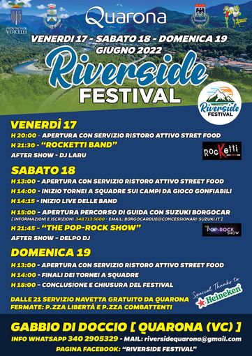 Quarona: Musica, Sport e Street Food al Riverside Festival a Gabbio di Doccio