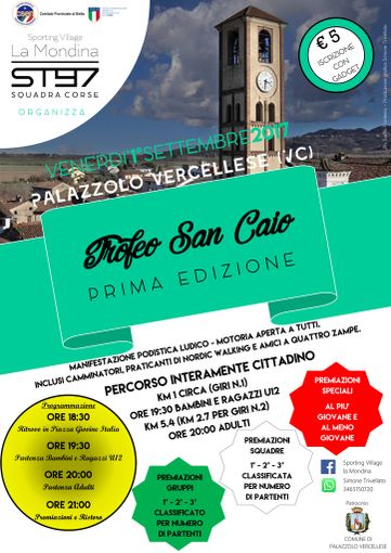 Podismo: A Palazzolo Vercellese il primo trofeo San Caio Podismo: A Palazzolo Vercellese il primo trofeo San Caio