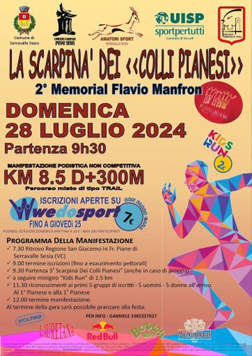 Torna la “Scarpina’ dei Colli Pianesi”  2° memorial Flavio Manfron