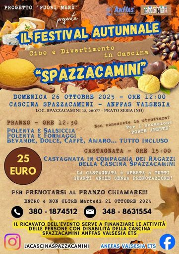 Prato Sesia, torna il Festival Autunnale alla Cascina Spazzacamini: una giornata tra sapori, solidarietà e divertimento