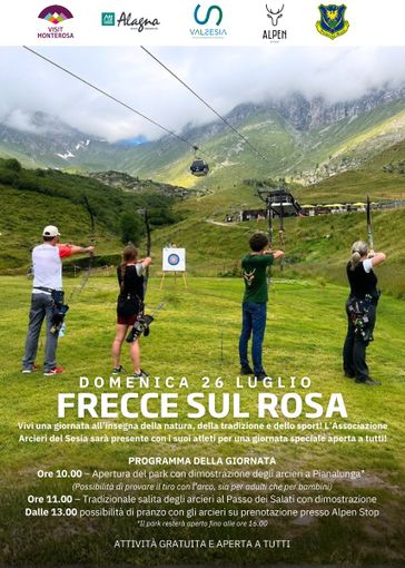 Alagna, “Frecce sul Rosa”: tiro con l’arco in quota a Pianalunga e al Passo dei Salati Alagna, “Frecce sul Rosa”: tiro con l’arco in quota a Pianalunga e al Passo dei Salati