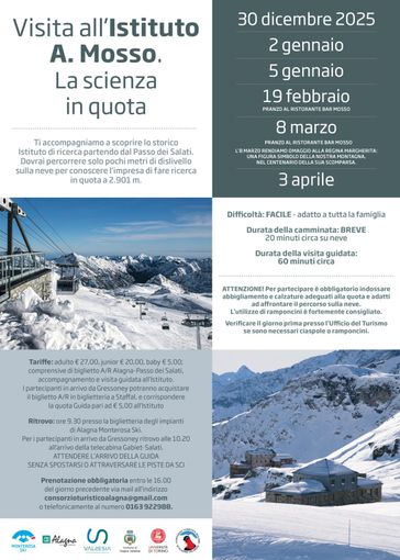 Alagna Valsesia, visite guidate all’Istituto Angelo Mosso: “la scienza in quota” dal Passo dei Salati Alagna Valsesia, visite guidate all’Istituto Angelo Mosso: “la scienza in quota” dal Passo dei Salati