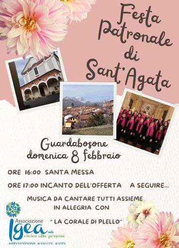 Guardabosone celebra Sant’Agata: messa, incanto dell’offerta e canti con la Corale di Plello