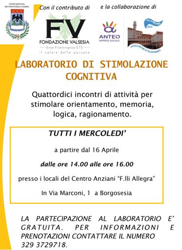 Varallo: Laboratorio di stimolazione cognitiva Varallo: Laboratorio di stimolazione cognitiva