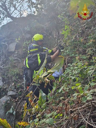 Dal nord ovest. Escursionista infortunata recuperata dai vigili del fuoco a Pella Dal nord ovest. Escursionista infortunata recuperata dai vigili del fuoco a Pella