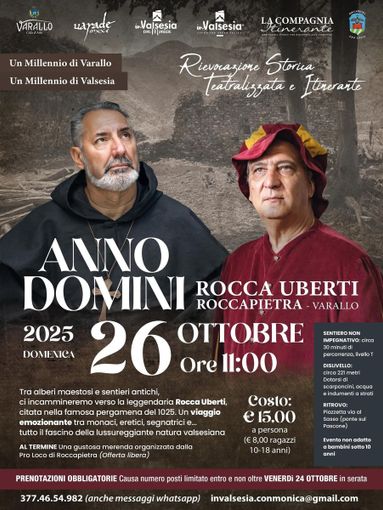 Varallo, alla Rocca Uberti torna “Anno Domini”: la rievocazione storica itinerante tra natura e leggenda