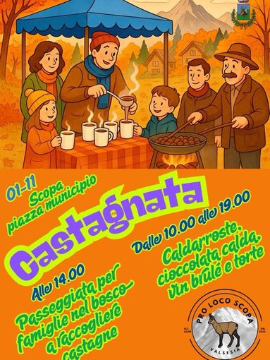 Scopa festeggia l’autunno con la tradizionale Castagnata 2025 in piazza Municipio