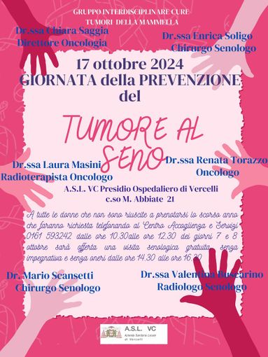 Il 17 e il 19 ottobre due giornate dedicate alla prevenzione al femminile Il 17 e il 19 ottobre due giornate dedicate alla prevenzione al femminile