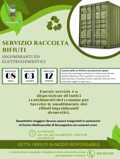 Cravagliana, raccolta di ingombranti ed elettrodomestici: tre date nel 2026 e ritiro su prenotazione