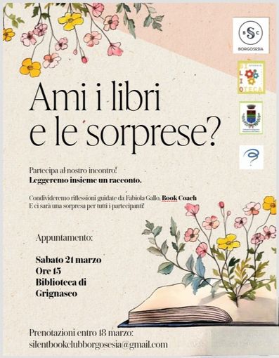 Grignasco, il Silent Book Club Borgosesia porta la primavera in biblioteca: lettura condivisa con la book coach Fabiola Gallo