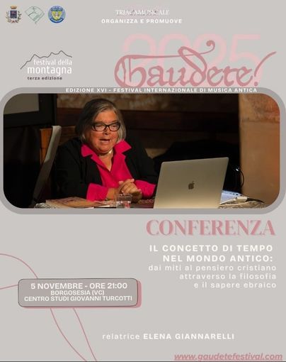 Borgosesia, una serata dedicata alla riflessione sul concetto di tempo nel mondo antico con la professoressa Elena Giannarelli Borgosesia, una serata dedicata alla riflessione sul concetto di tempo nel mondo antico con la professoressa Elena Giannarelli